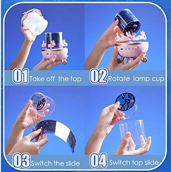  چراغ خواب کاروسل موزیکال طرح چرخ و فلک starry sky مدل WH-E11 