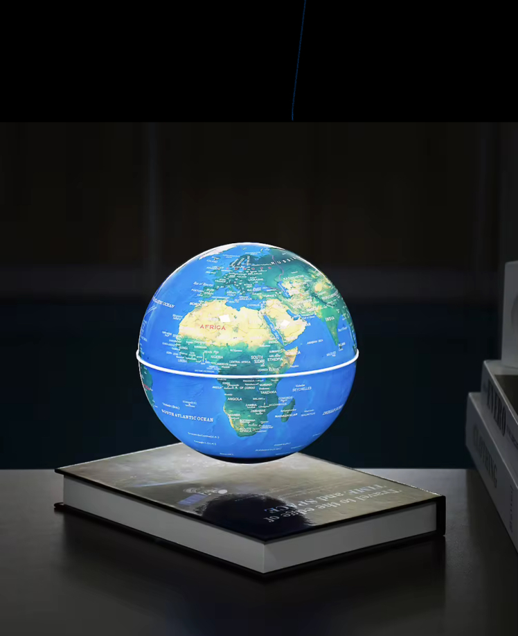 کره زمین معلق مغناطیسی شگفت انگیز با پایه به شکل کتاب