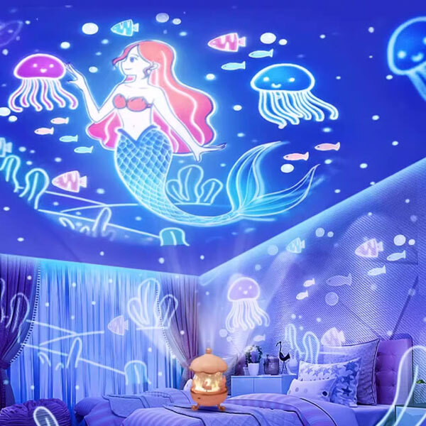  چراغ خواب کاروسل موزیکال طرح چرخ و فلک starry sky مدل WH-E11 