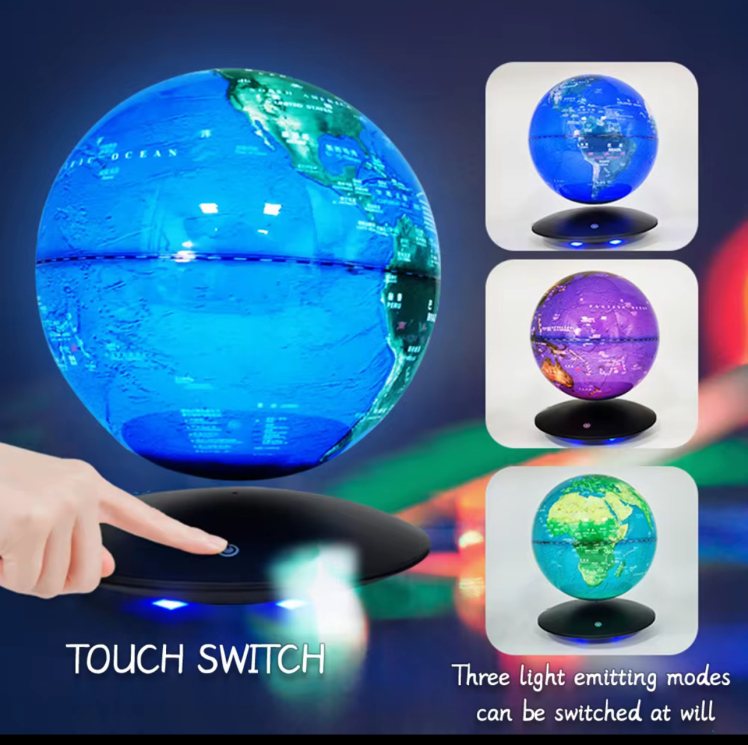 کره زمین معلق درهوا شگفت انگیز مغناطیسی با پایه چراغدار طرح بشقاب پرنده