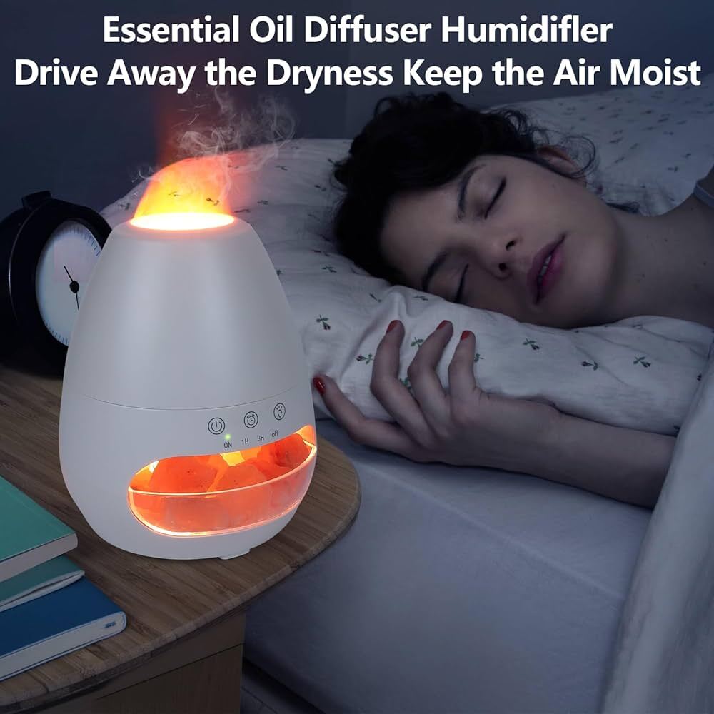  دستگاه بخورسرد و رطوبت ساز همراه با سنگ نمک و چراغ خواب 