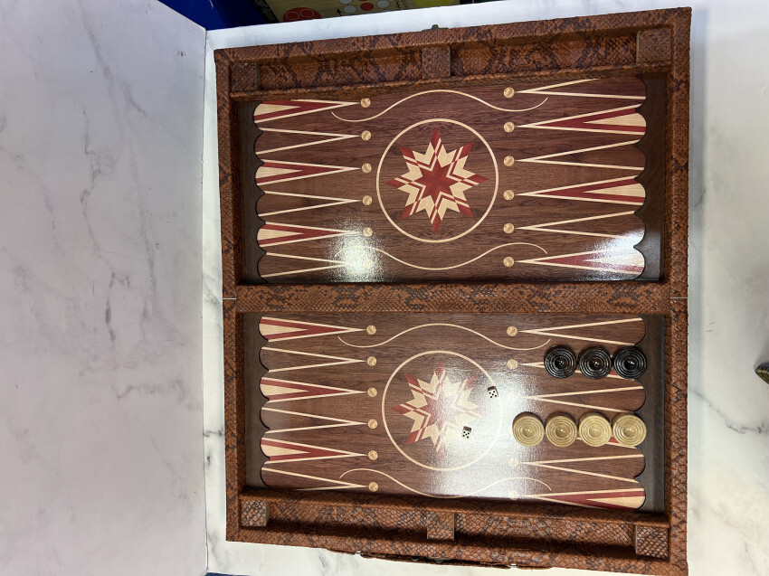  تخته نرد چوبی چرمی طرح هخامنیشی 