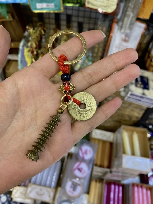  جاکلیدی سکه ایچینگ و برج دانش فنگ شویی برنجی 