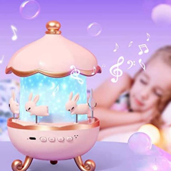  چراغ خواب کاروسل موزیکال طرح چرخ و فلک starry sky مدل WH-E11 