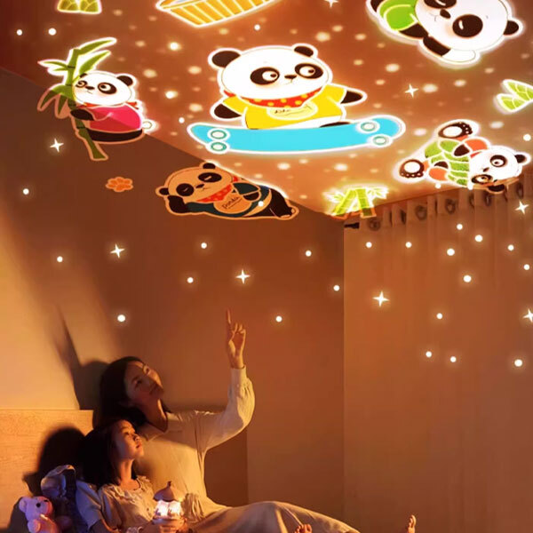  چراغ خواب کاروسل موزیکال طرح چرخ و فلک starry sky مدل WH-E11 