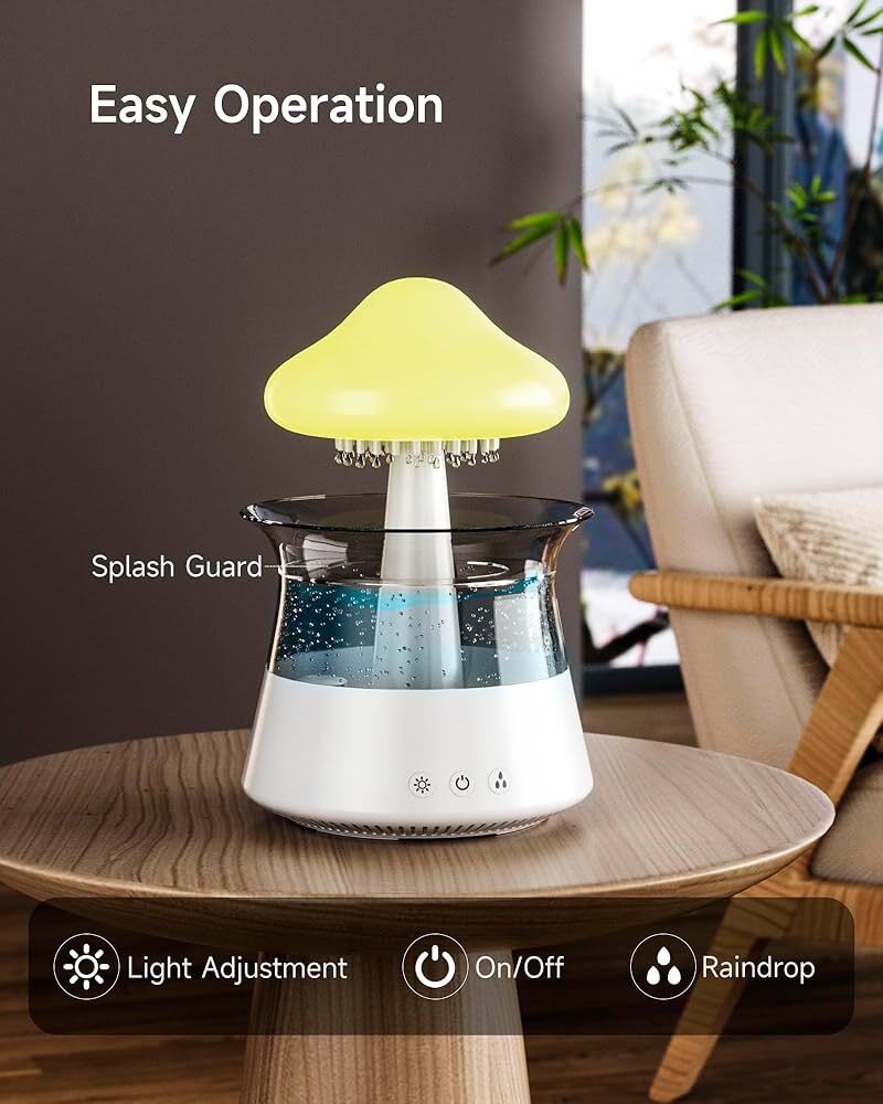  آبنما و بخور سرد، رطوبت ساز، شبیه ساز صدای باران مدل قارچ 